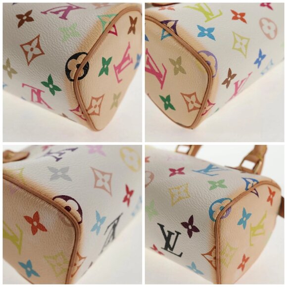 LOUIS VUITTON Monogram Multicolor Mini Speedy Hand Bag White M92645 Auth 143167A - Picture 14 of 16